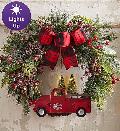 Farmhouse Christmas Truck Wreath- 22”